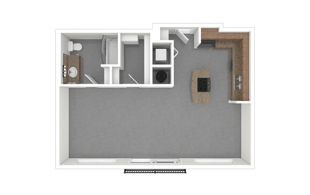 A4 Studio 1 Bath Floorplan