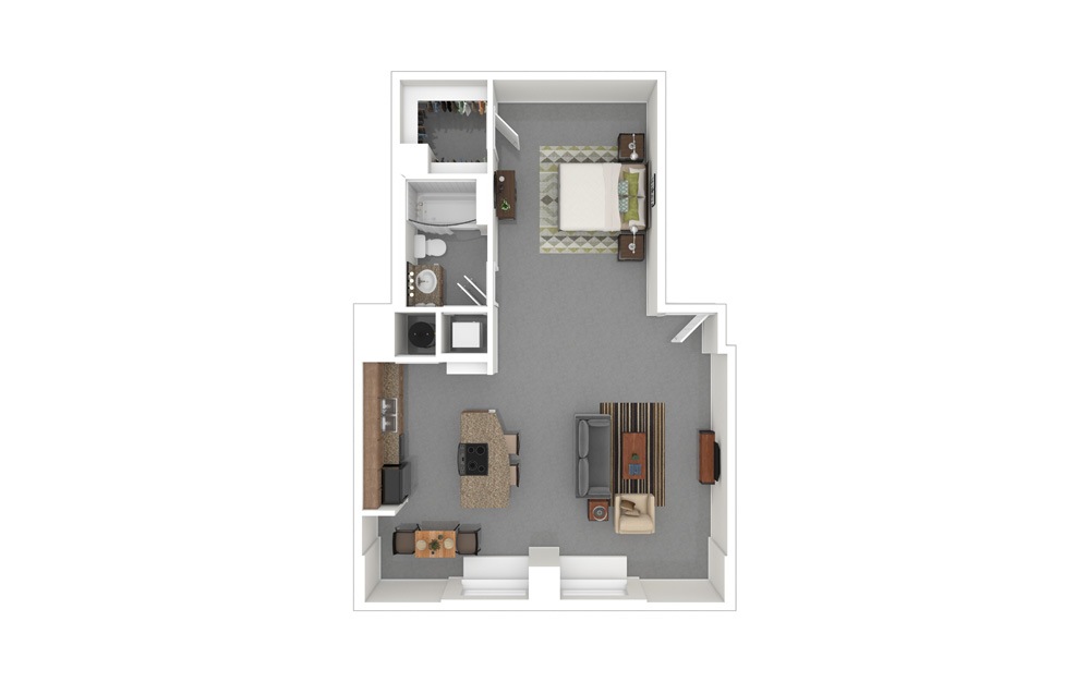 A9T 1 Bed 1 Bath Floorplan