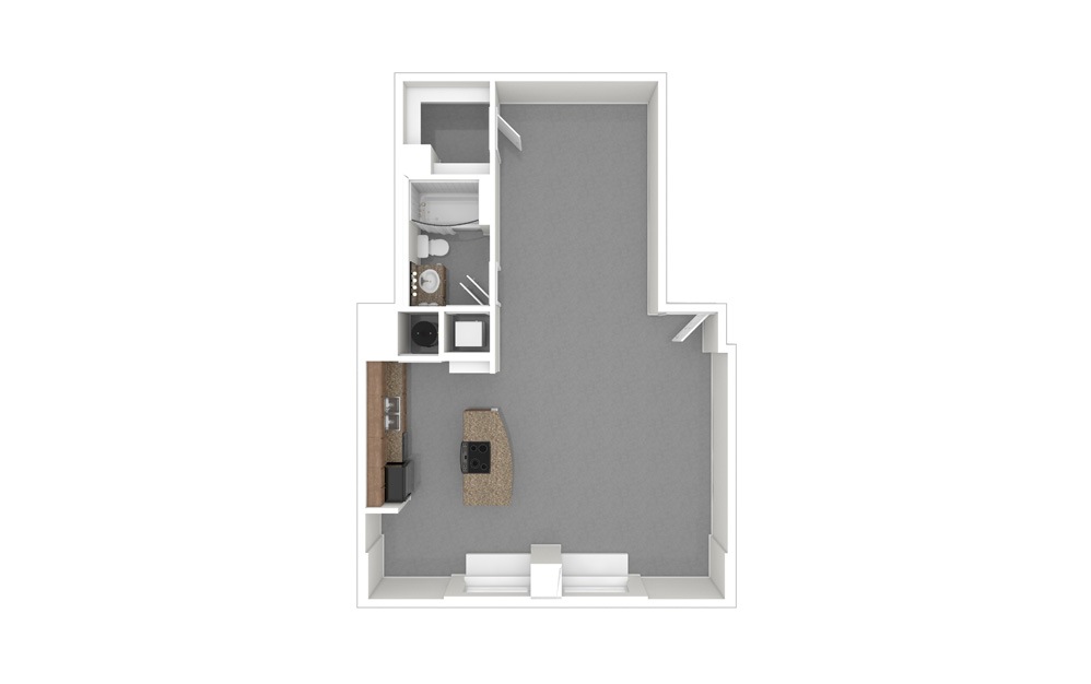 A9T 1 Bed 1 Bath Floorplan