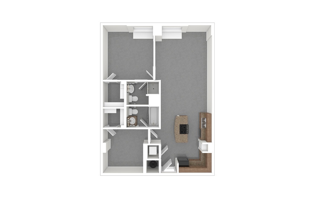 B3T 2 Bed 2 Bath Floorplan