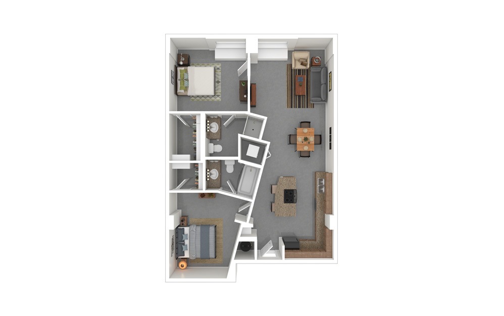 B4T 2 Bed 2 Bath Floorplan