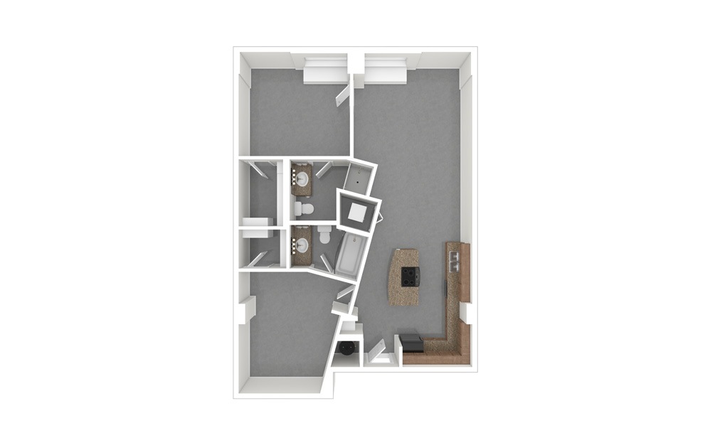 B4T 2 Bed 2 Bath Floorplan