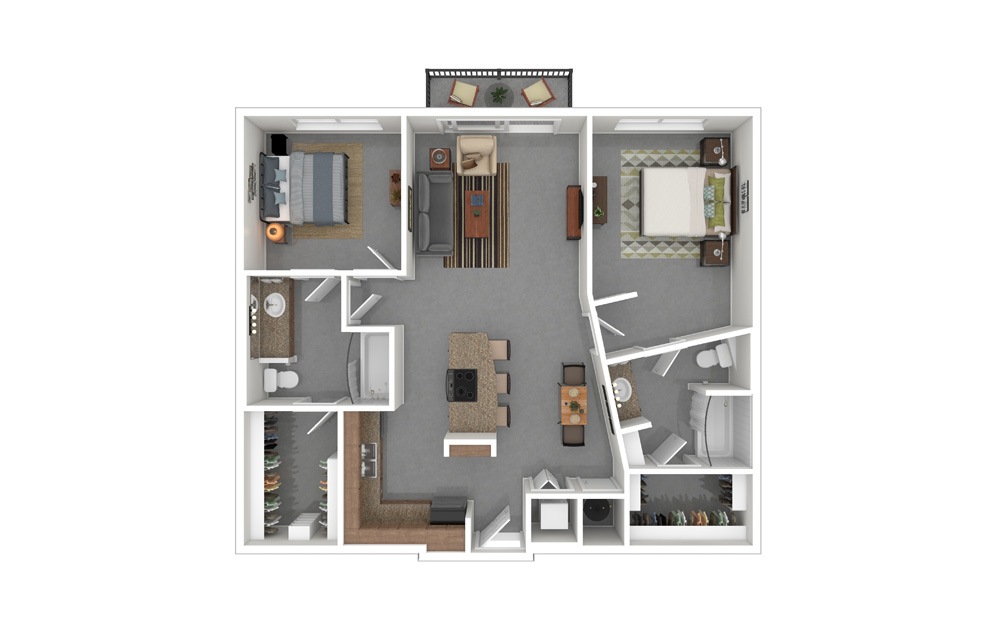 B5 2 Bed 2 Bath Floorplan