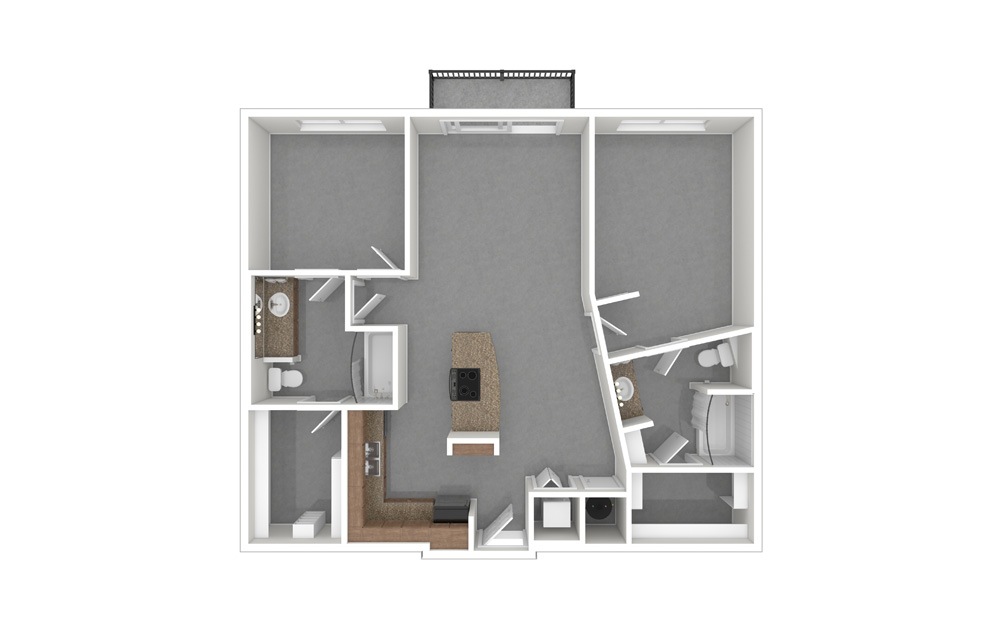 B5 2 Bed 2 Bath Floorplan