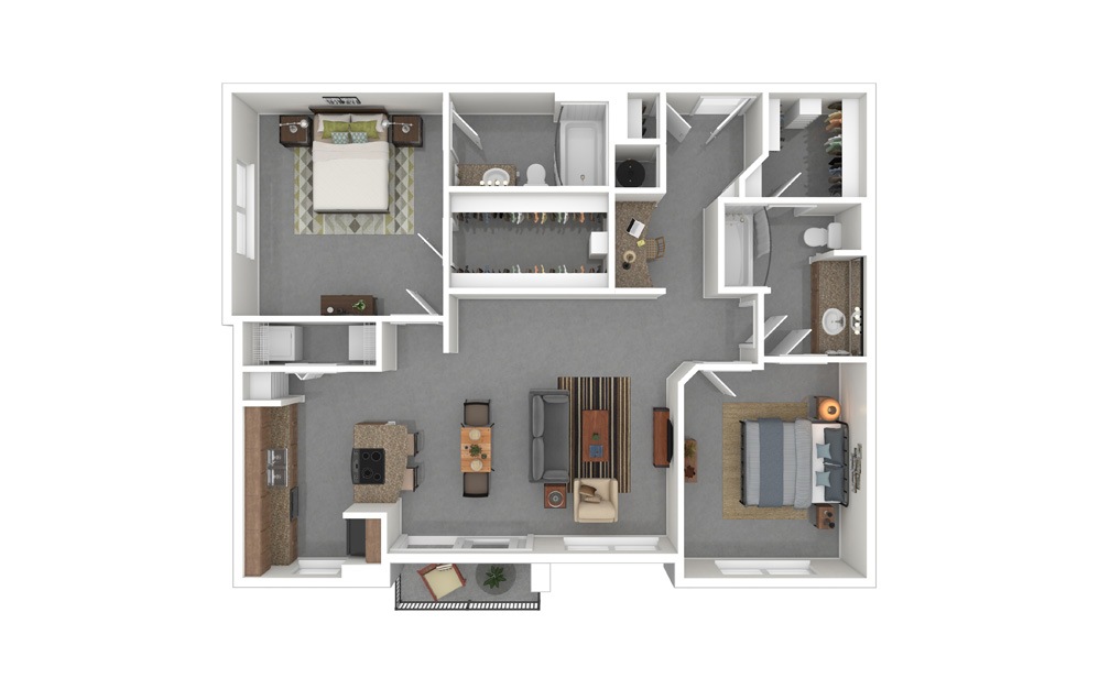 B6 2 Bed 2 Bath Floorplan