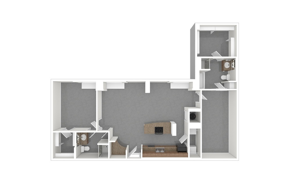 B8 2 Bed 2 Bath Floorplan