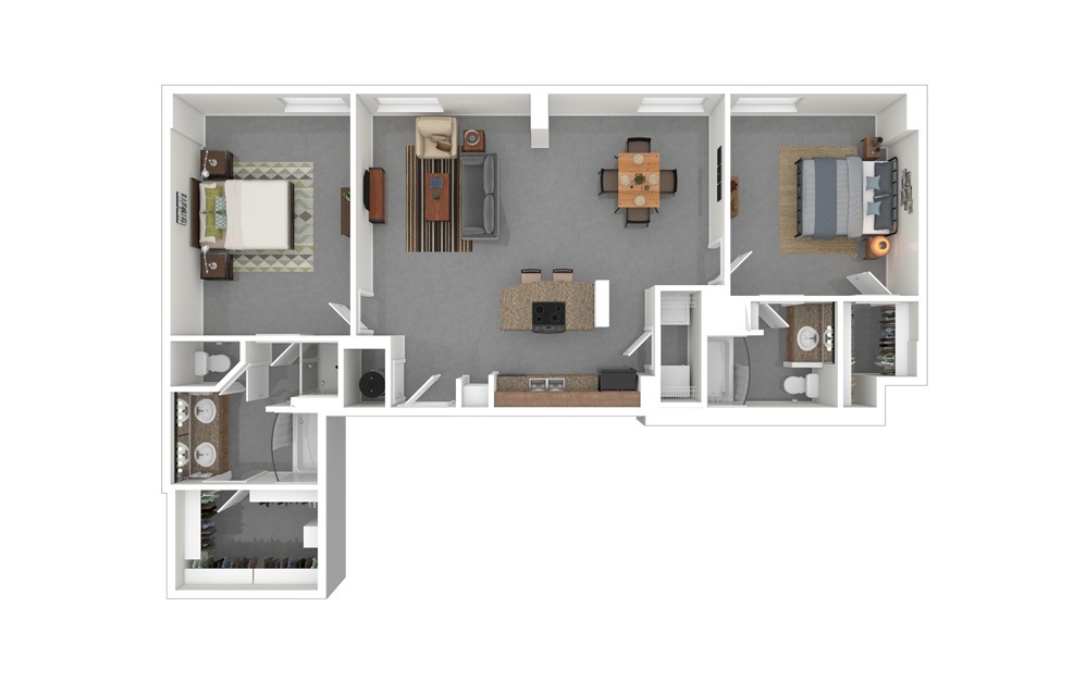 B9T 2 Bed 2 Bath Floorplan