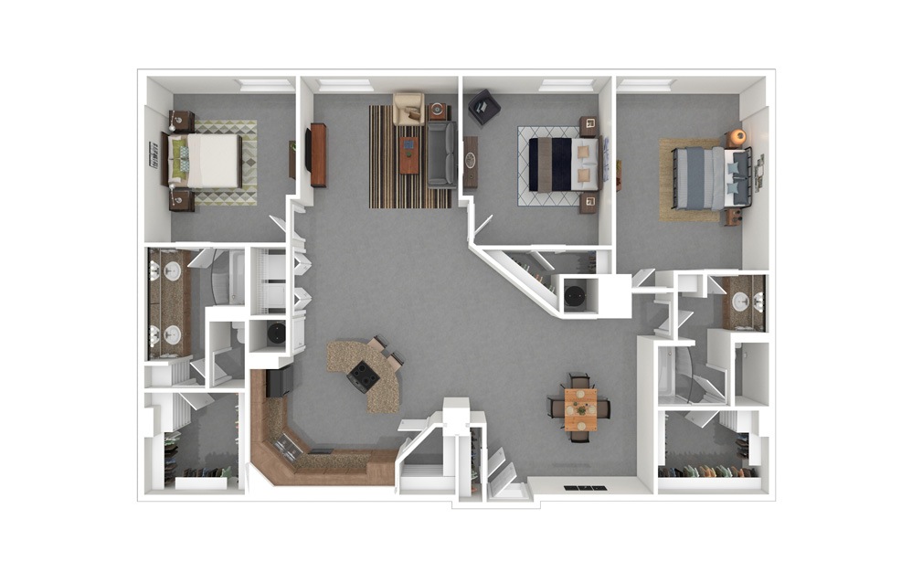 C2T 3 Bed 2 Bath Floorplan