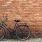 Bicycle leaning against a wall