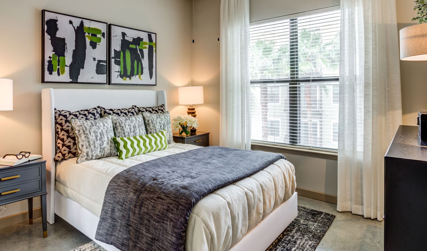 Bedroom with natural lighting and high ceilings Bedroom with natural lighting and high ceilings